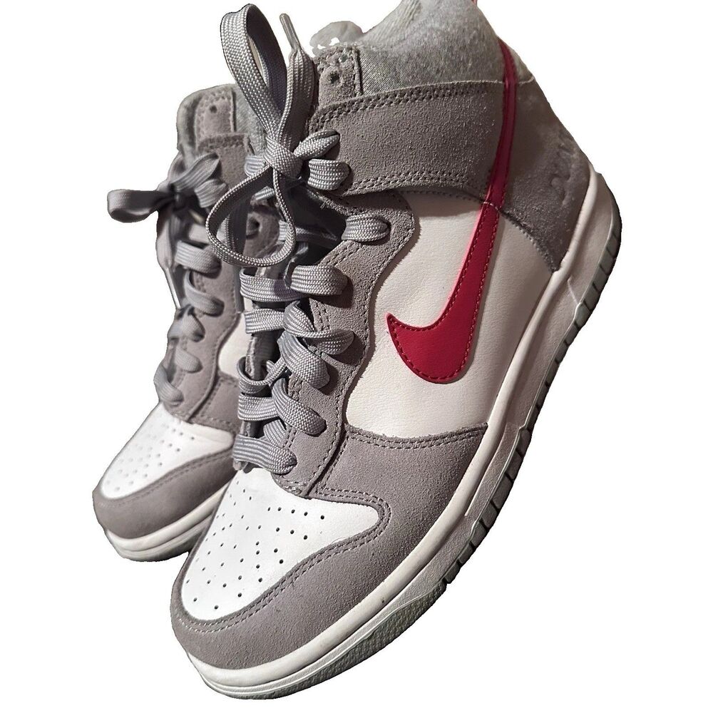 Nike Dunk High SE Athletic Club Grey Red GS 6.5Y Womens 8 DH9750-001